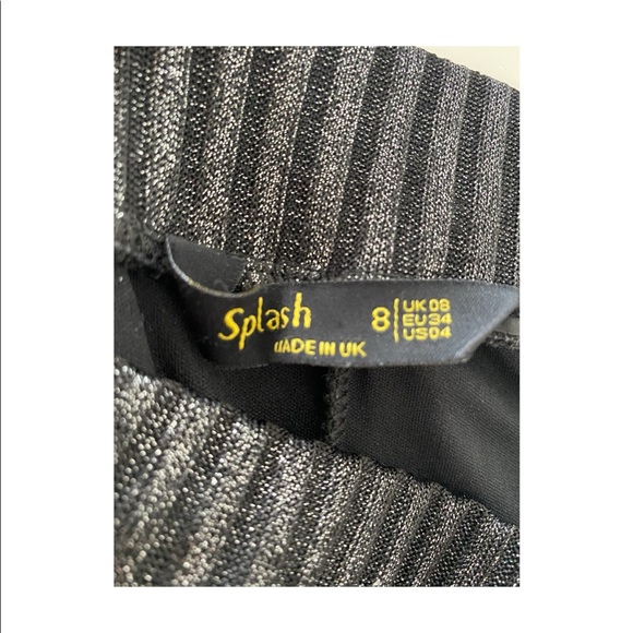 Cropped Black Glitter Wide-Leg Pants - Picture 4 of 4